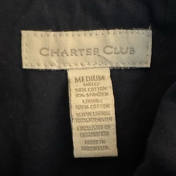 Charter Club Utility Jacket Womens M Blue Button Paisley Lined Classic - Picture 9 of 10